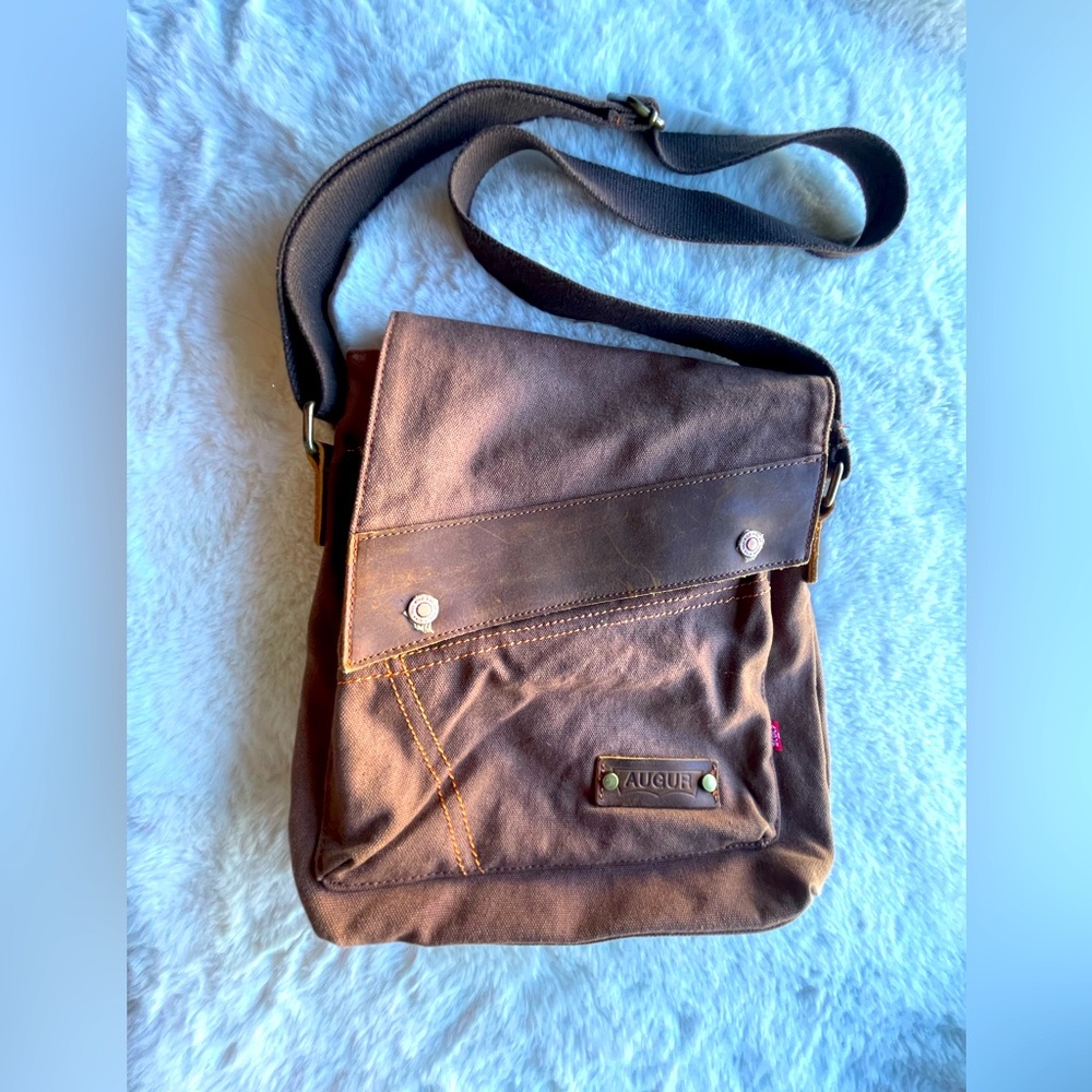 Brown Canvas Messenger Bag
